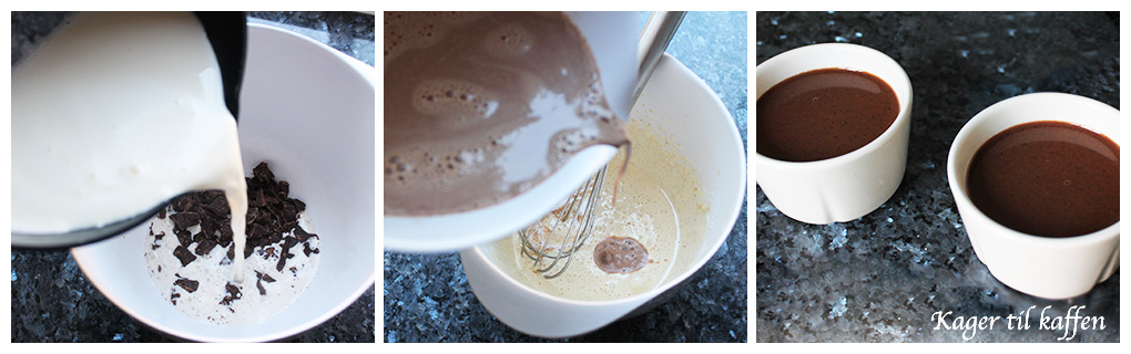 Making chokolade creme brulee