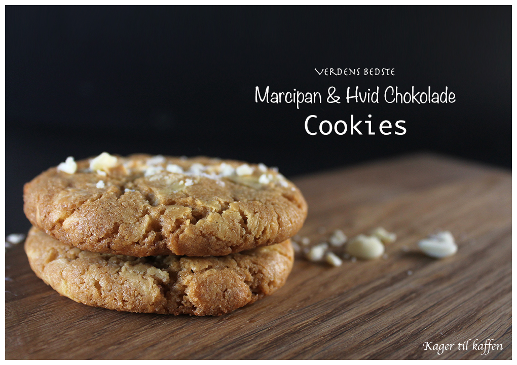 Marcipan & hvid chokolade cookies